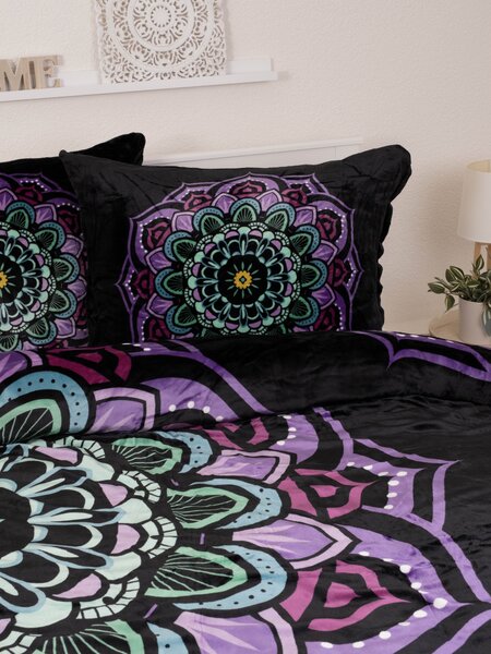 Povlečení mikroplyš Exclusive – Mandala fialová