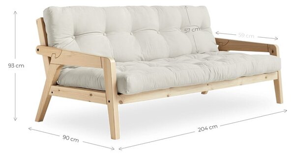 Béžová manšestrová rozkládací pohovka 204 cm Grab - Karup Design