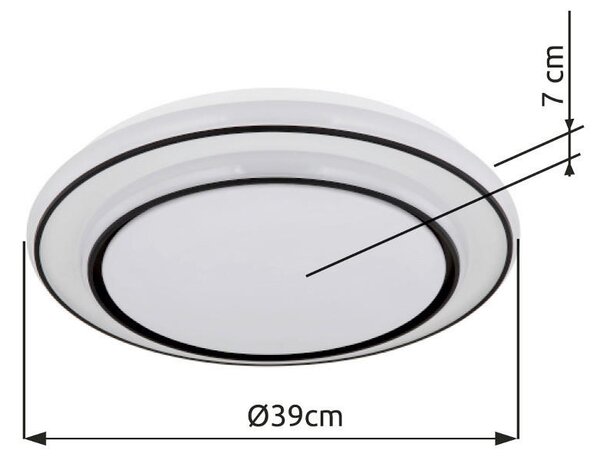 STROPNÍ LED SVÍTIDLO, 39/7 cm Globo - Online Only svítidla, Online Only