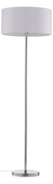 Stojací lampa Maarit textilní, bílá/chrom