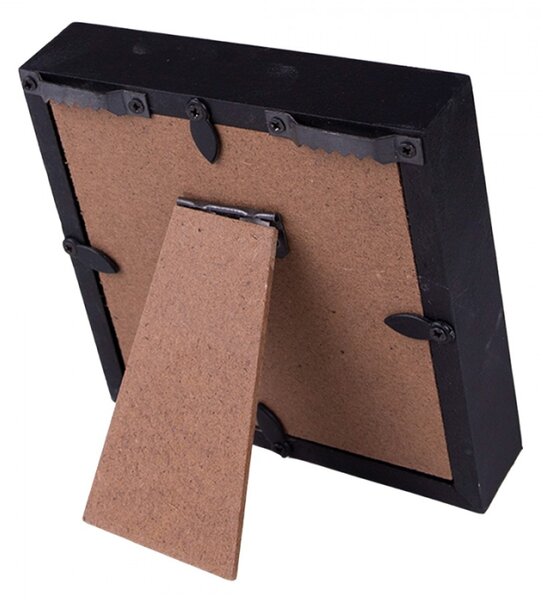 Černý antik čtvercový fotorámeček – 10x10 cm