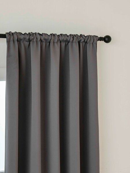 MK Lůžkoviny Blackout závěsy Elias šedá – 140 × 160 cm (2 ks) - řasící stuha