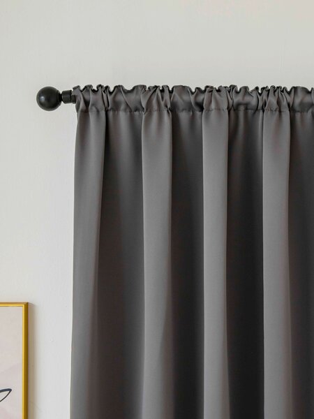 MK Lůžkoviny Blackout závěsy Elias šedá – 140 × 160 cm (2 ks) - řasící stuha