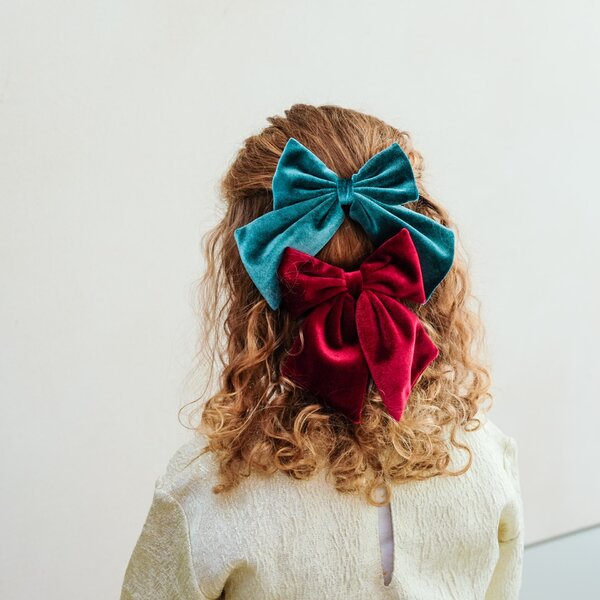 Sametová mašle do vlasů Velvet Agnes Bows – set 2 ks