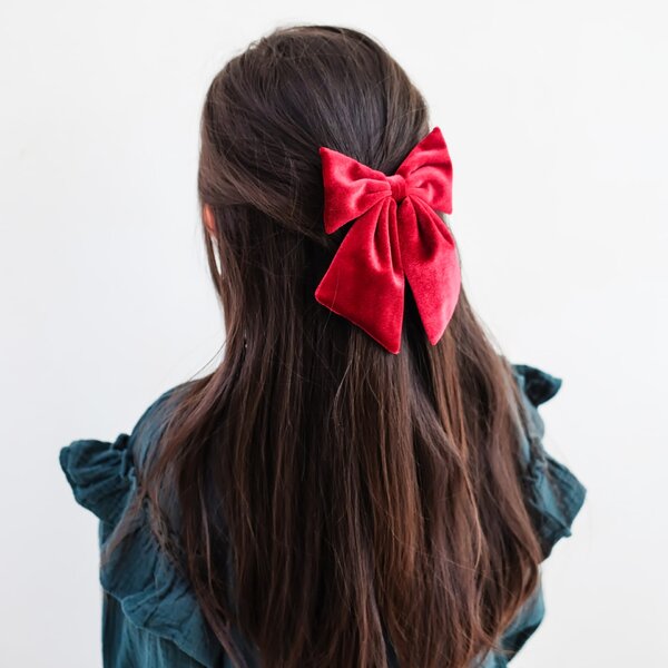 Sametová mašle do vlasů Velvet Agnes Bows – set 2 ks
