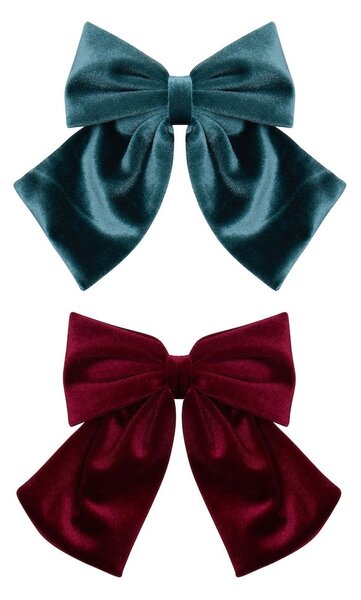 Sametová mašle do vlasů Velvet Agnes Bows – set 2 ks