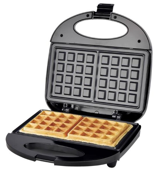 Vaflovač na 2 klasické vafle 9,5x10cm, 1000W, černý