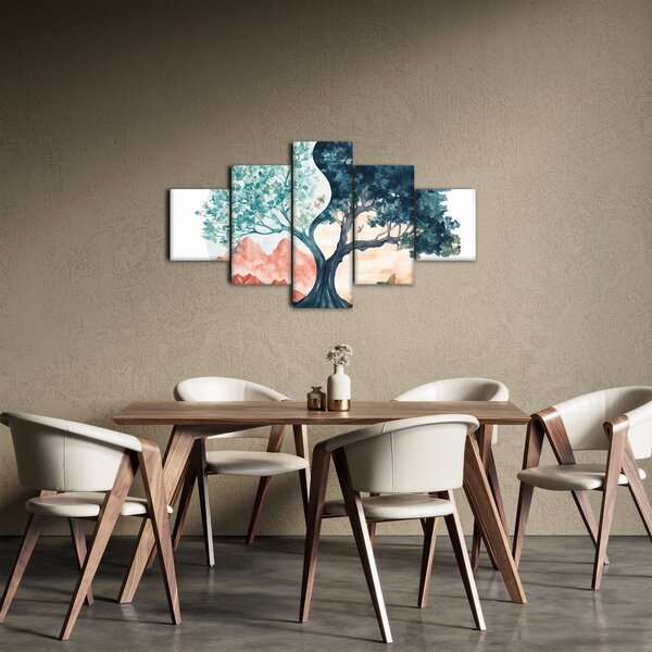 Obraz - Akvarelový strom plný života (125x70 cm)