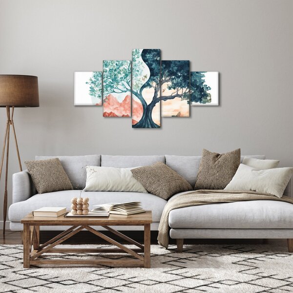 Obraz - Akvarelový strom plný života (125x70 cm)