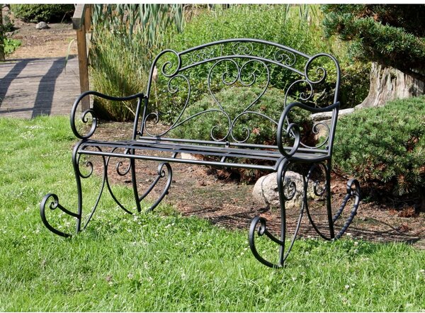 Černá kovová zahradní lavice Dares - Garden Pleasure