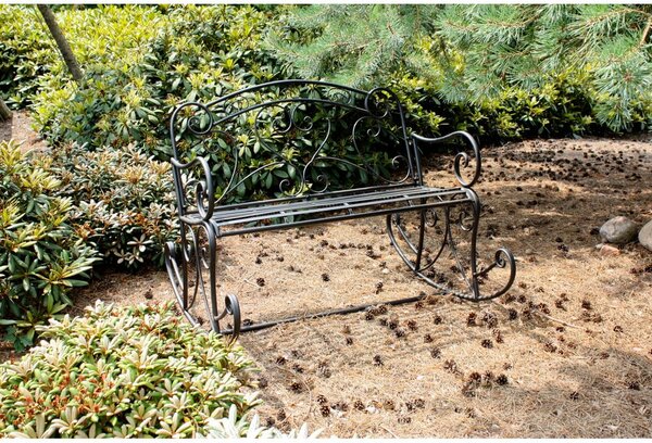 Černá kovová zahradní lavice Dares - Garden Pleasure