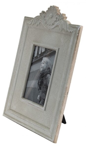 Krémový antik fotorámeček s popraskanou strukturou – 13x18 cm