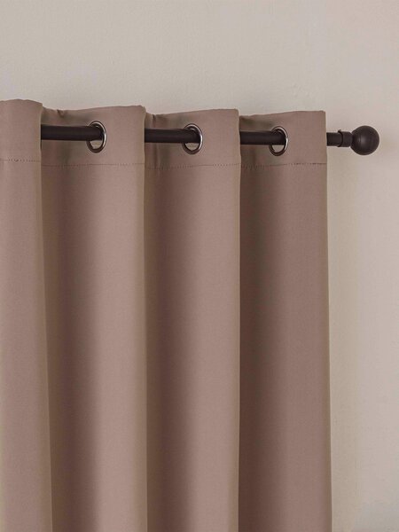 MK Lůžkoviny Blackout závěsy Elias cappuccino – 140 × 160 cm (2 ks) - kroužky