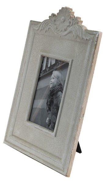 Krémový antik fotorámeček s popraskanou strukturou – 13x18 cm
