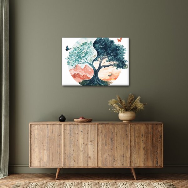 Obraz - Akvarelový strom plný života (70x50 cm)