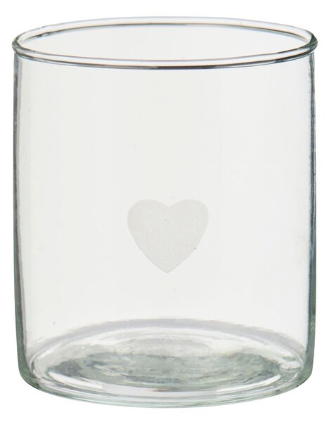 Skleněný svícen Clear/Heart