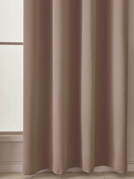 MK Lůžkoviny Blackout závěsy Elias cappuccino – 140 × 160 cm (2 ks) - kroužky