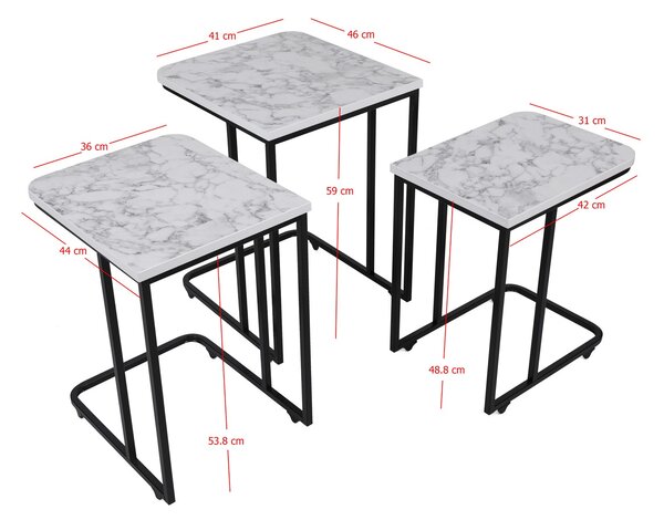 ASIR Set konferenčních stolků CE METAL bílý černý