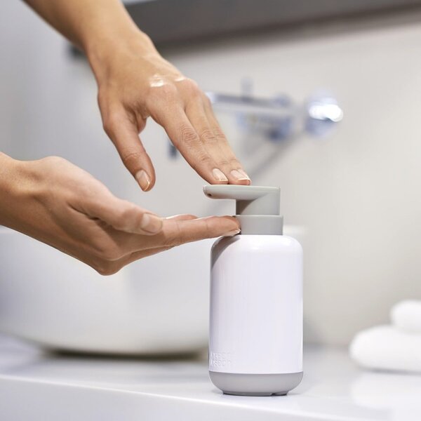 Bílý plastový dávkovač mýdla 300 ml Duo – Joseph Joseph