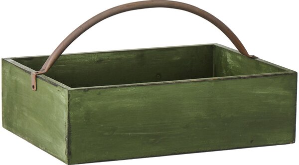 Dřevěný box s kovovým uchem Green