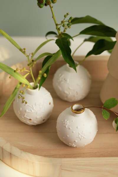 Porcelánová vánoční váza Bulb – set 3 ks