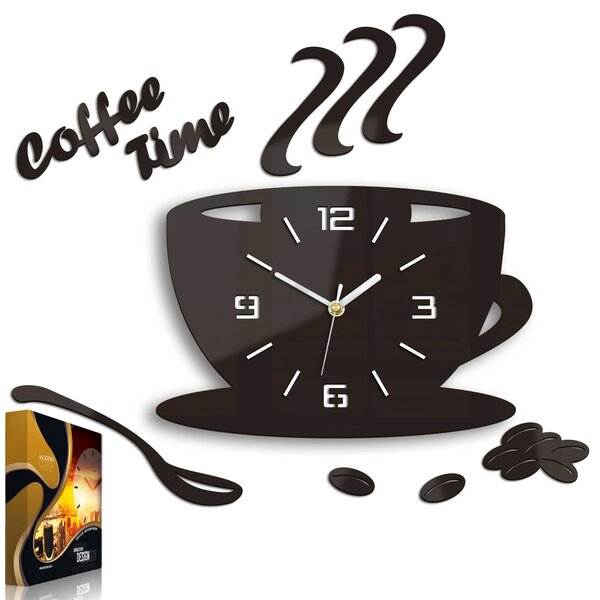 ModernClock Nástěnné hodiny Kaffé wenge