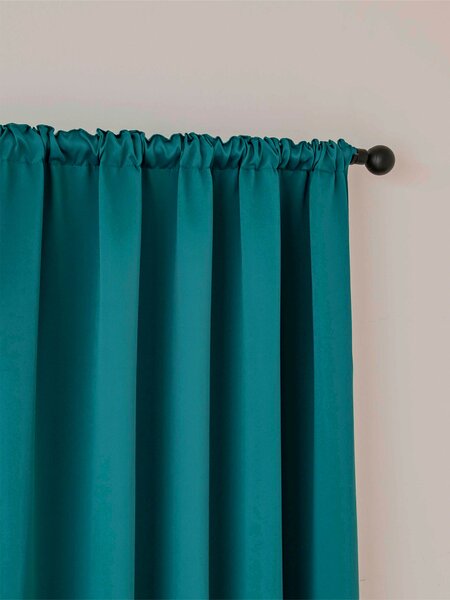 MK Lůžkoviny Blackout závěsy Elias petrolejová – 140 × 160 cm (2 ks) - řasící stuha