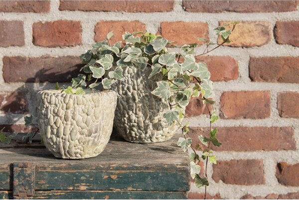 Cementový květináč se vzorem L- Ø 20*18 cm – 20x18 cm