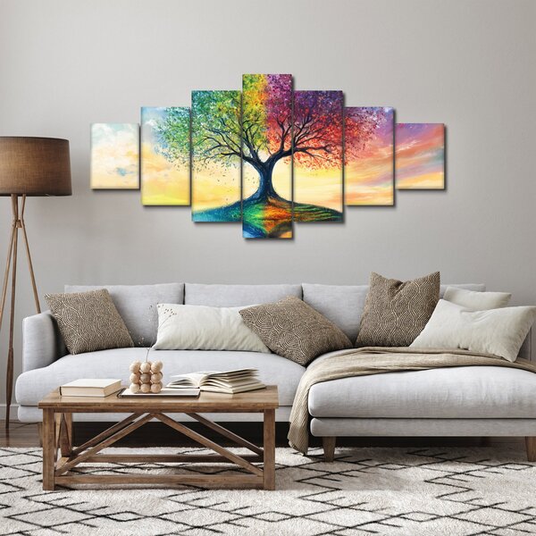Obraz - Malovaný strom ročních období (210x100 cm)
