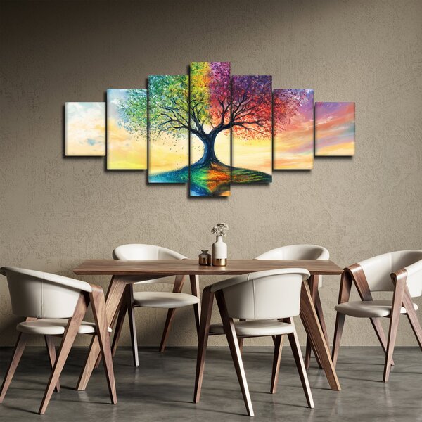 Obraz - Malovaný strom ročních období (210x100 cm)