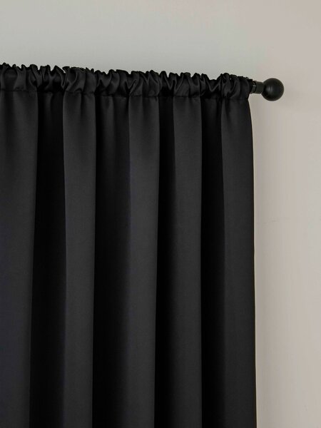 MK Lůžkoviny Blackout závěsy Elias černá – 140 × 160 cm (2 ks) - řasící stuha