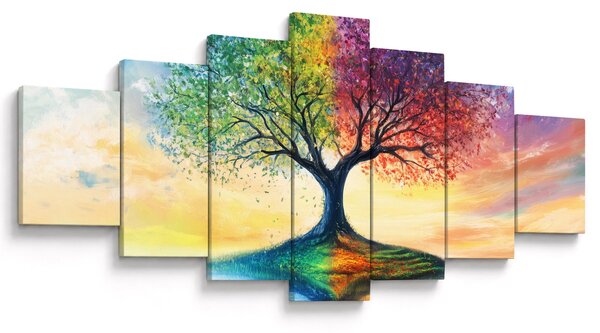 Obraz - Malovaný strom ročních období (210x100 cm)
