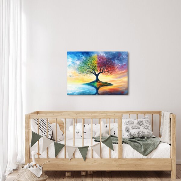 Obraz - Malovaný strom ročních období (70x50 cm)