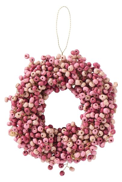 Korálkový věneček Wooden Beads Rose Ø 13,5 cm