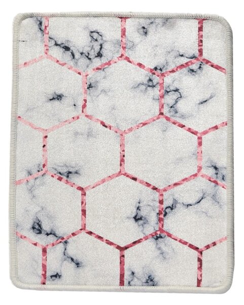 Bílá/šedá koupelnová předložka 60x40 cm Honeycomb - Foutastic