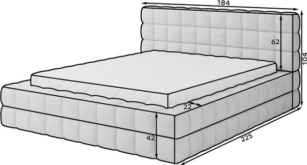 Eltap Čalouněná postel Dizzle Materiál a barva potahu: Touch 18 - béžová, Rozměr: 140x200