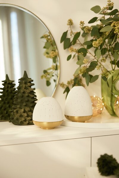 Porcelánový svícen Brass/Trees
