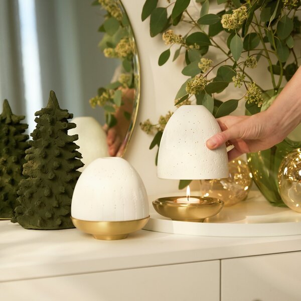 Porcelánový svícen Brass/Trees