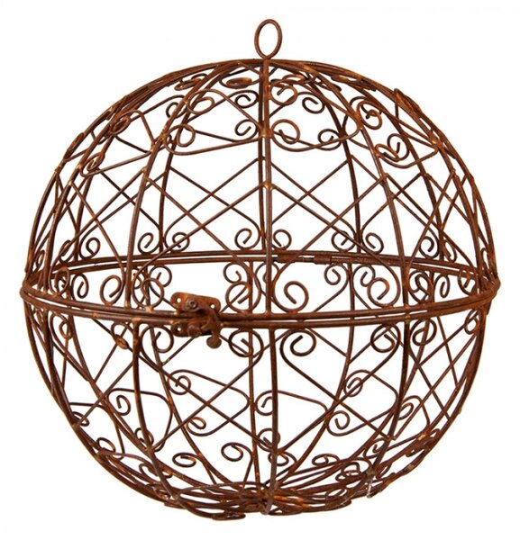Rezavá kovová dekorační koule s otvíráním Roy – 25x25 cm