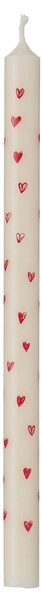 Svíčka Taper Red Hearts 20 cm