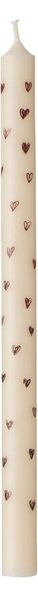 Svíčka Taper Brown Hearts 20 cm