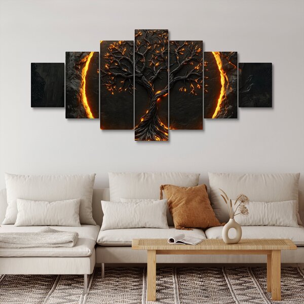Obraz - Strom života v lávě II. (210x100 cm)
