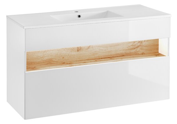 Comad Koupelnová skříňka pod umyvadlo Bahama White 120 dub wotan/bílá