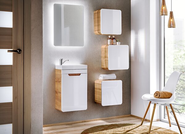 Comad Koupelnová skříňka pod umyvadlo Aruba White 40/22 dub craft/bílá