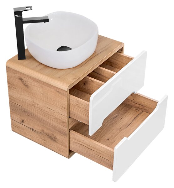 Comad Koupelnová skříňka pod umyvadlo Aruba White 60 dub craft/bílá