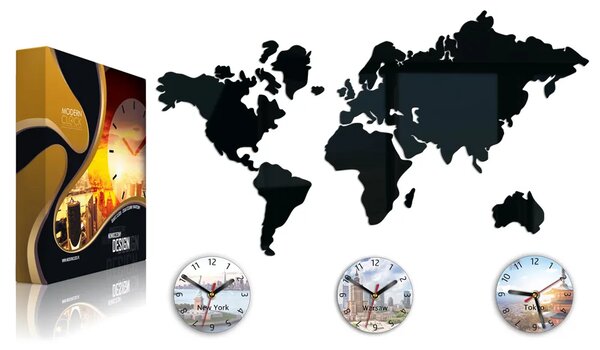 ModernClock 3D nalepovací hodiny Town černé