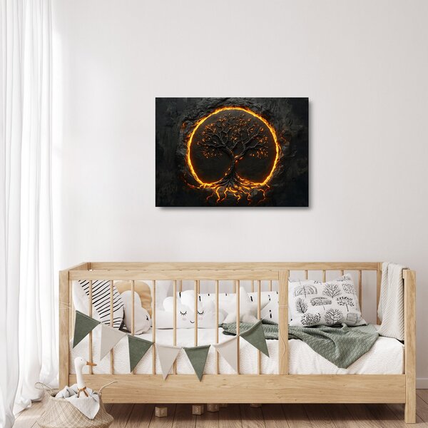 Skleněný obraz - Strom života v lávě II. (70x50 cm)