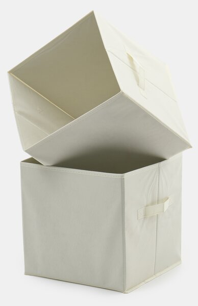 Sinsay - Skládací úložné boxy s uchyty 2 pack - krémová