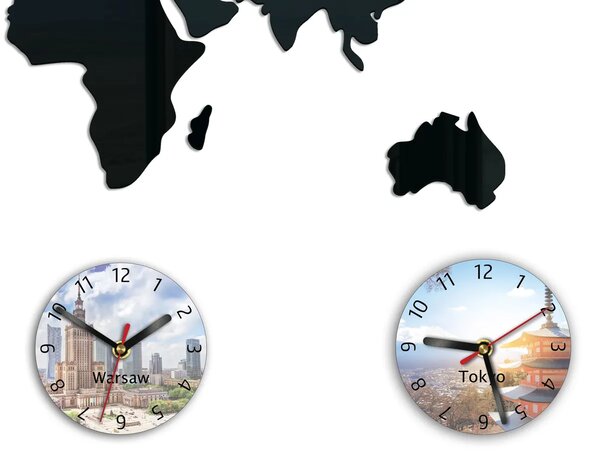 ModernClock 3D nalepovací hodiny Town černé