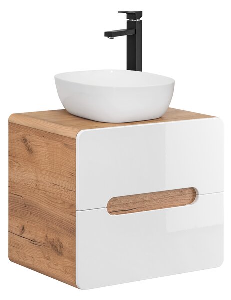 Comad Koupelnová skříňka pod umyvadlo Aruba White 60 dub craft/bílá